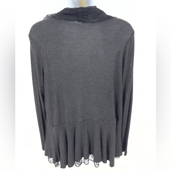 Vintage Cache Open Front Lace Drape Cardigan Womens Size M Gray Whimsigoth Fairy - Picture 5 of 10